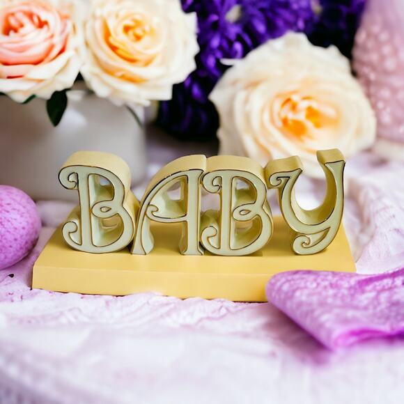 LENOX Baby Word Sculpture-Expressions-Shower Gift Nursery Decor-Gender Neutral - Picture 8 of 9